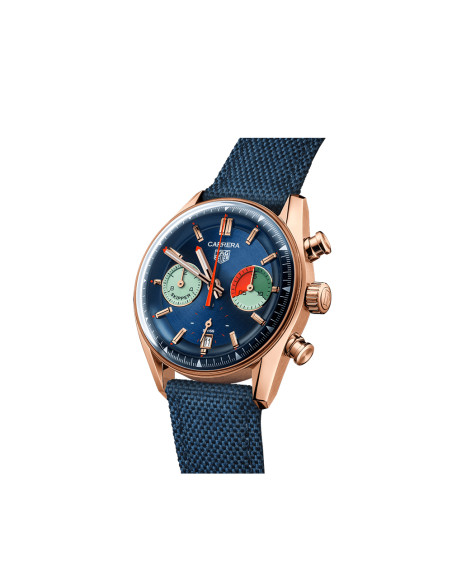 Montre TAG Heuer Carrera Chronograph Skipper automatique cadran bleu bracelet bleu 39mm
