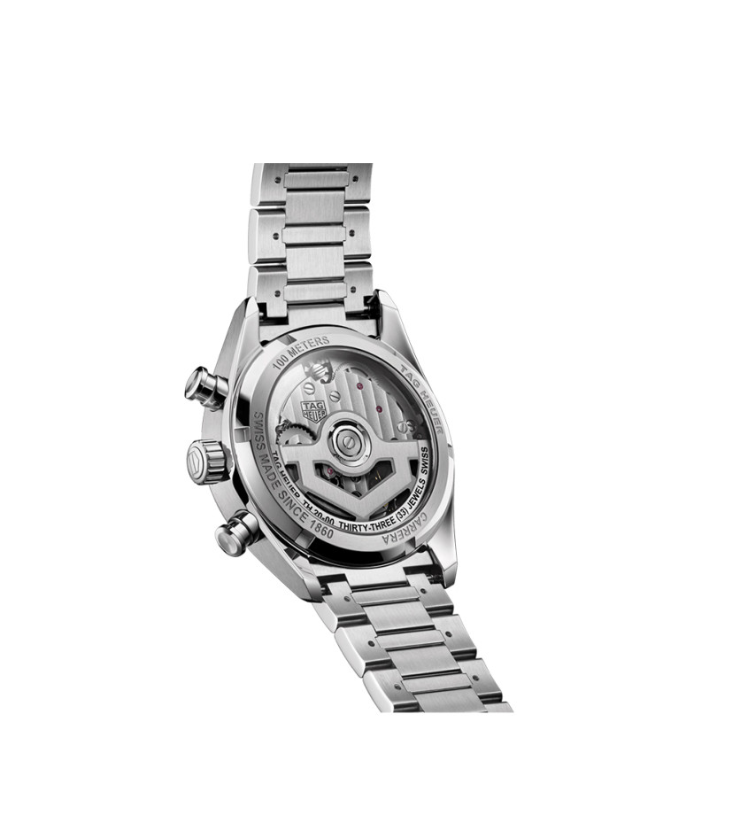 Montre TAG Heuer Carrera Chronograph automatique cadran gris bracelet acier 39 mm