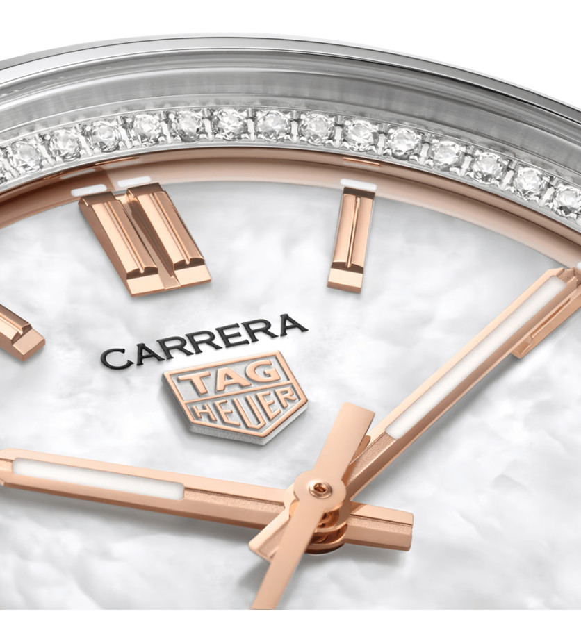 Montre Tag Heuer Carrera Date Automatique cadran blanc bracelet en acier 36mm