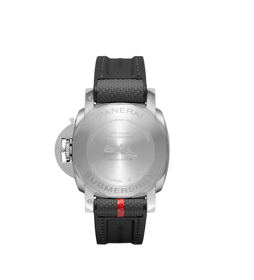 Montre Panerai Submersible Luna Rossa automatique cadran bleu bracelet caoutchouc gris 42 mm