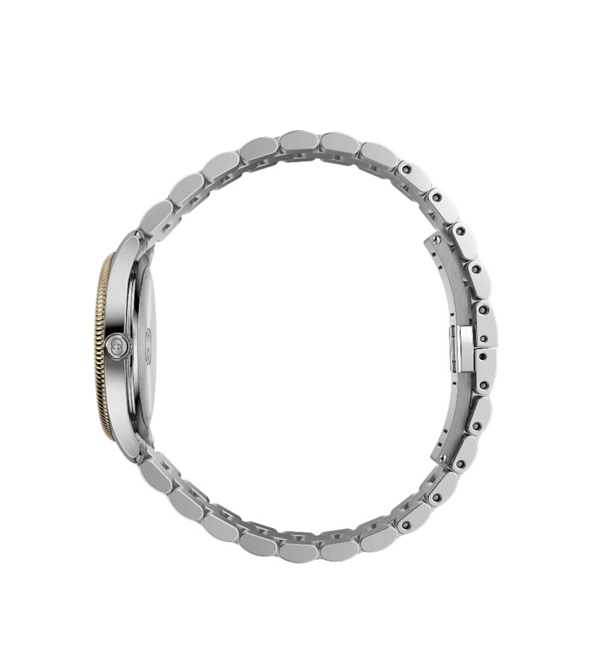 Montre Gucci G-Timeless quartz cadran argenté bracelet acier 29 mm