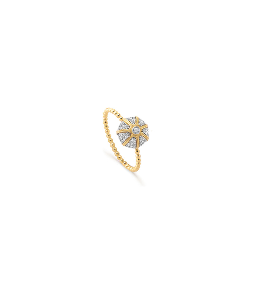 Bague Oursin Maria Battaglia or jaune diamants Mini Modèle